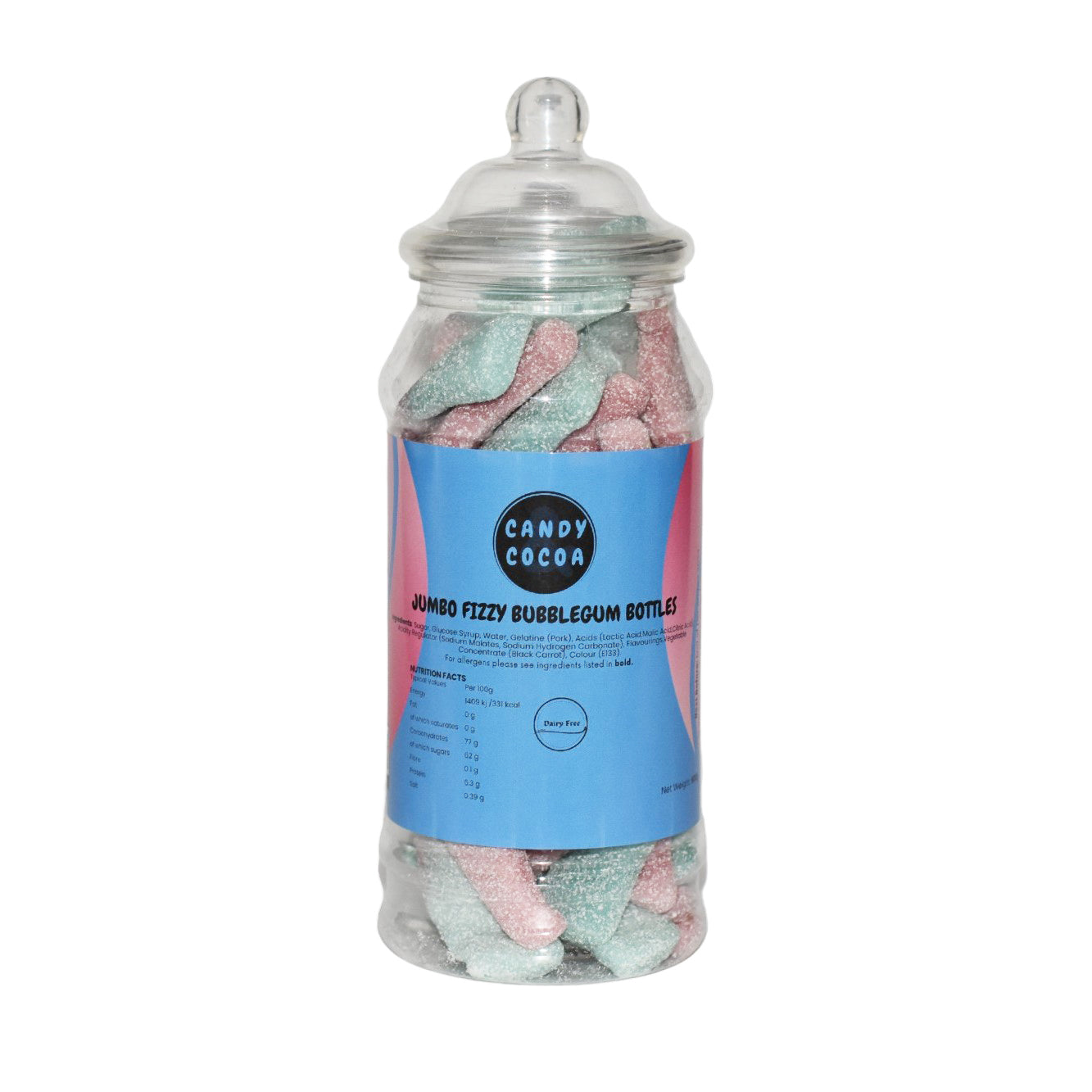 Jumbo Fizzy Bubblegum Bottles - Jar