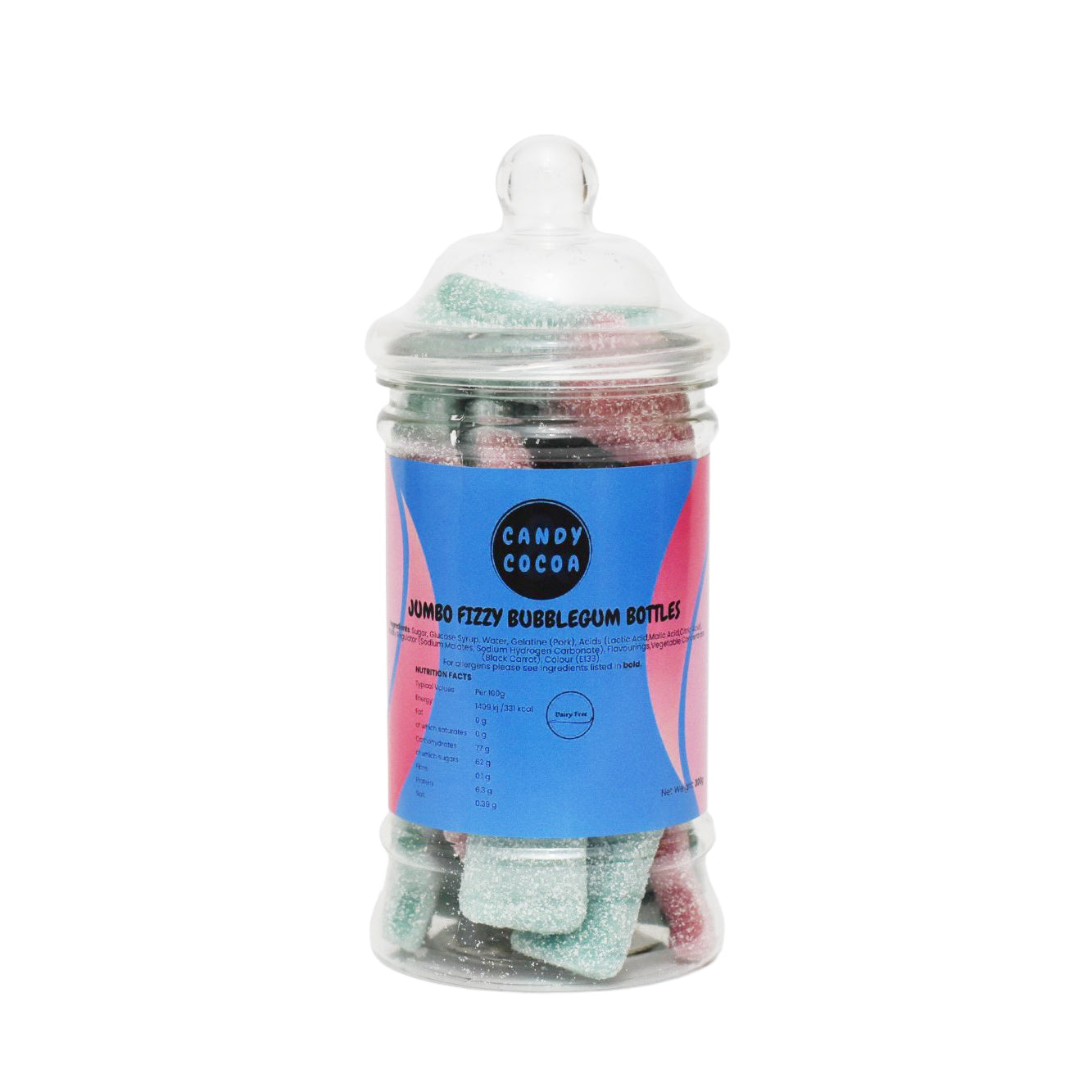 Jumbo Fizzy Bubblegum Bottles - Jar