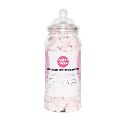 Pink And White Mini Heart Mallows - Jar